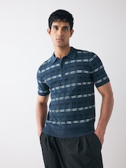 Fred Perry Striped Rib Knitted Polo shirt - Image 1 of 6