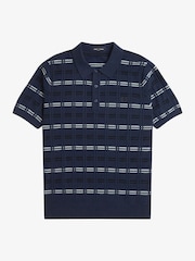Fred Perry Striped Rib Knitted Polo shirt - Image 5 of 6
