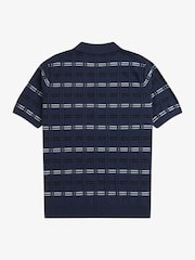 Fred Perry Striped Rib Knitted Polo shirt - Image 6 of 6