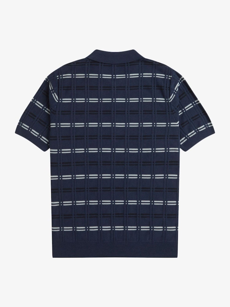 Fred Perry Striped Rib Knitted Polo shirt - Image 6 of 6