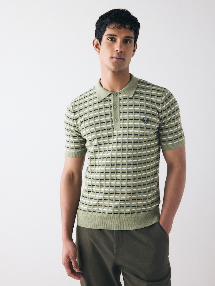 Fred Perry Boucle Ribbed Knitted Shirt - Image 1 of 6