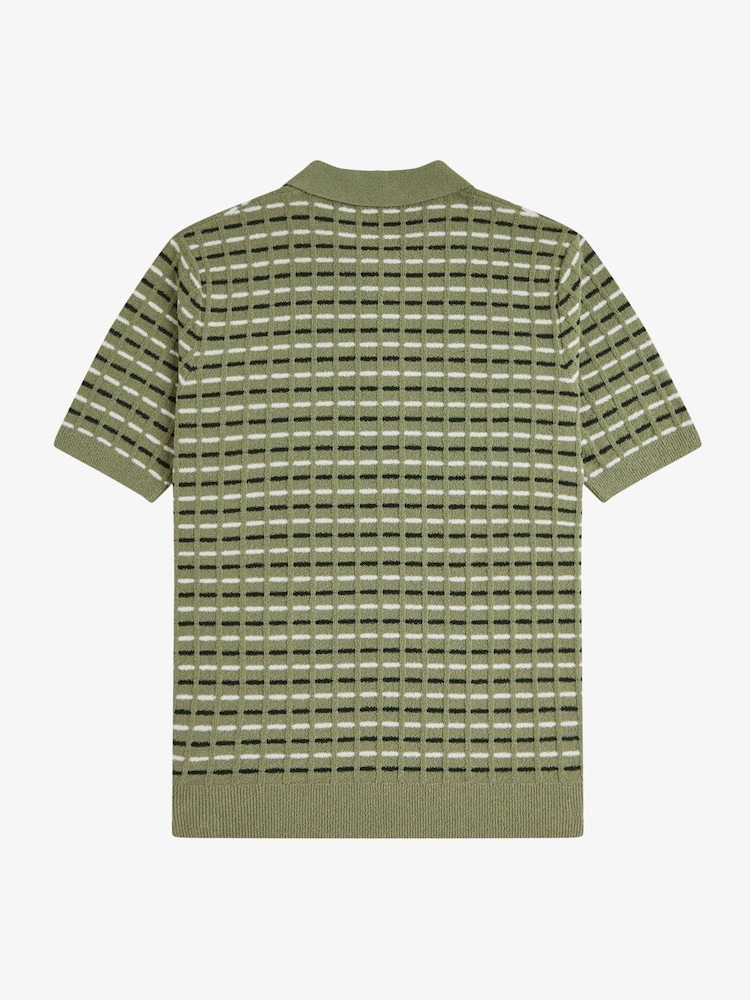 Fred Perry Boucle Ribbed Knitted Shirt - Image 6 of 6