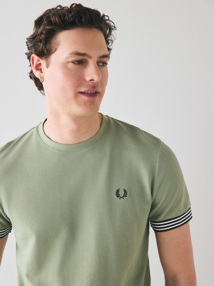 Fred Perry Striped Cuff T-Shirt - Image 3 of 6