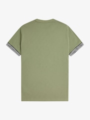 Темно-зеленый - Fred Perry футболка в полоску с манжетами - Image 6 of 6