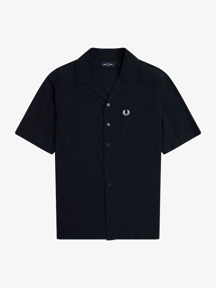 Fred Perry Crepe Textured Short Sleeve Resort Shirt - Image 1 of 2