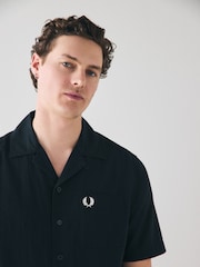 Fred Perry Crepe Textured Short Sleeve Resort Shirt - Image 4 of 6