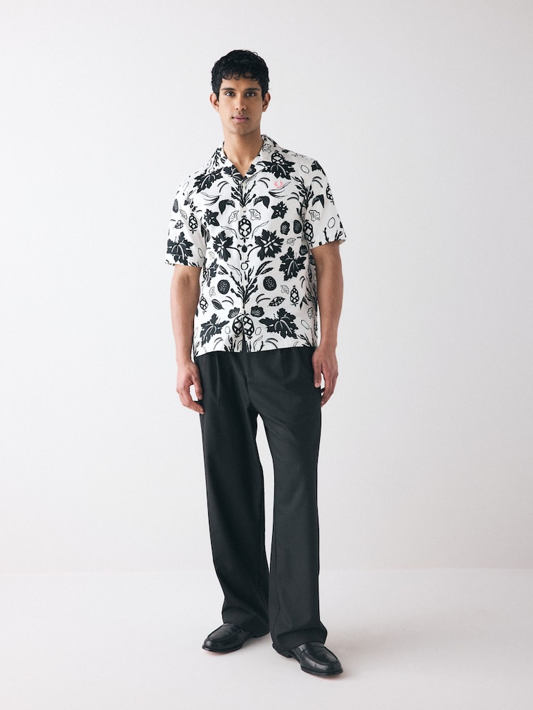 Fred Perry Botanical Print Revere Collar Shirt - Image 2 of 6