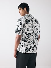 Fred Perry Botanical Print Revere Collar Shirt - Image 3 of 6