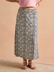 Joules Nia Navy Midi Skirt - Image 1 of 5