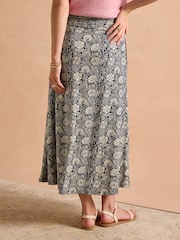 Joules Nia Navy Midi Skirt - Image 2 of 5