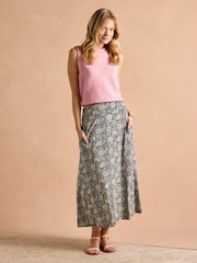 Joules Nia Navy Midi Skirt - Image 3 of 5