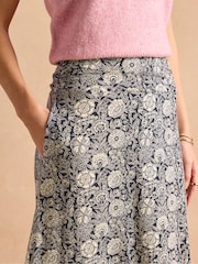 Joules Nia Navy Midi Skirt - Image 4 of 5