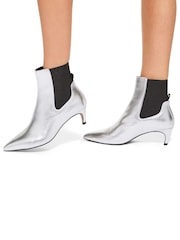 KG Kurt Geiger Metallic Chrome Trace Boots - Image 1 of 5
