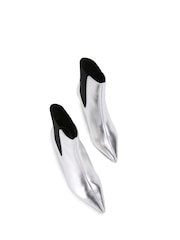 KG Kurt Geiger Metallic Chrome Trace Boots - Image 3 of 5
