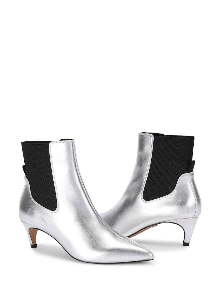 KG Kurt Geiger Metallic Chrome Trace Boots - Image 5 of 5