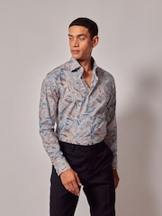 Hawes & Curtis Orange Circus Paisley 100% Cotton Shirt - Image 1 of 3