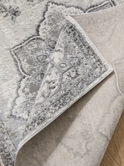 Sosandar Grey Leiria Antique Oriental Textured Rug - Image 4 of 5