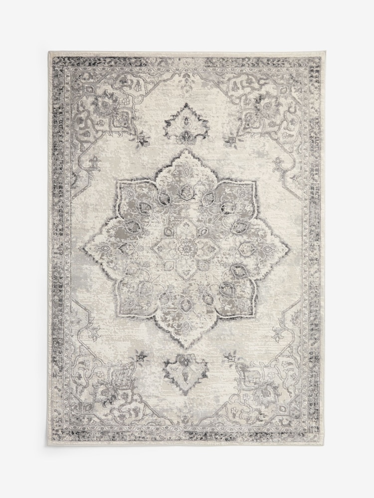 Sosandar Grey Leiria Antique Oriental Textured Rug - Image 5 of 5
