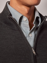 Hawes & Curtis Green Zip Up Merino Jumper - Image 3 of 3
