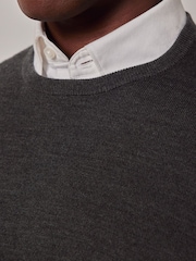 Hawes & Curtis Green Crew Neck Merino Jumper - Image 3 of 3