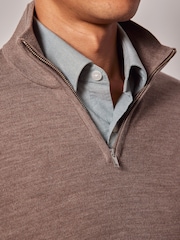 Hawes & Curtis Natural Merino 1/2 Zip Jumper - Image 3 of 3