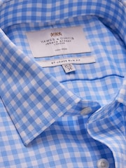 Hawes & Curtis Slim Blue Non-Iron Gingham Check 100% Cotton Shirt - Image 3 of 3