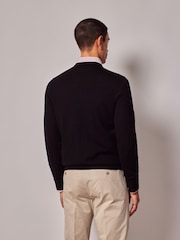 Hawes & Curtis V-Neck Merino Black Jumper - Image 2 of 3