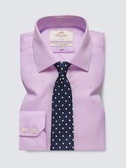 Hawes & Curtis Slim Non-Iron Dogtooth 100% Cotton Purple Shirt - Image 1 of 3