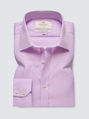 Hawes & Curtis Slim Non-Iron Dogtooth 100% Cotton Purple Shirt - Image 2 of 3