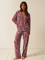 Stripe & Stare Long Red Pyjamas Set - Image 1 of 5