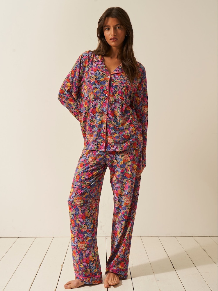 Stripe & Stare Long Red Pyjamas Set - Image 1 of 5
