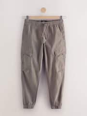 Marron champignon - Coupe fuselée régulière - Pantalon cargo style militaire en tissu stretch - Image 7 de 7