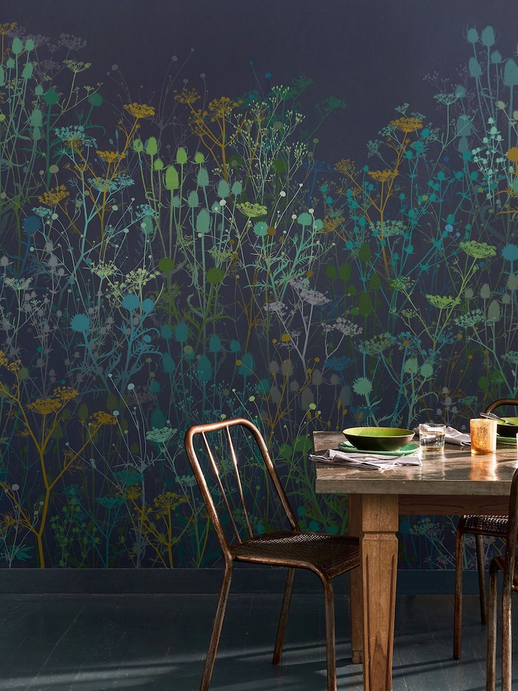 Clarissa Hulse Midnight Tanias Garden Fixed Size 4M Mural - Image 2 of 4