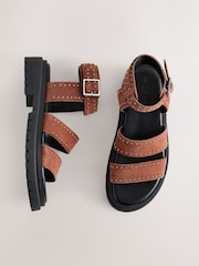 Tan Brown Suede Forever Comfort® Chunky Studded Sandals - Image 5 of 9
