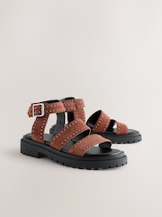 Tan Brown Suede Forever Comfort® Chunky Studded Sandals - Image 6 of 9