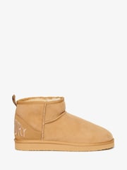 Superdry Brown Suede Sherpa Mini Boots - Image 1 of 6