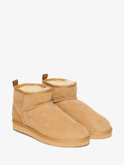 Superdry Brown Suede Sherpa Mini Boots - Image 3 of 6