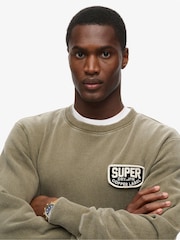 Superdry Green Mechanic Loose Fit Crew Sweatshirt - Image 3 of 3