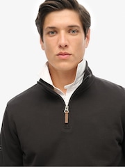 Superdry Black Core Logo Henley 100% Cotton Sweatshirt - Image 3 of 3