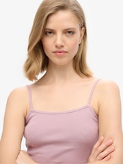Superdry Pink Fine Rib Cami 100% Cotton Vest Top - Image 3 of 3