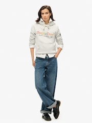 Superdry Grey Rainbow Logo Hoodie - Image 2 of 4