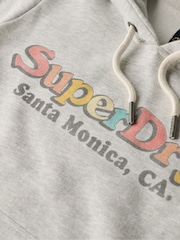 Superdry Grey Rainbow Logo Hoodie - Image 4 of 4