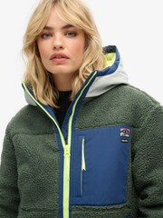 Superdry Green Vintage Hooded Sherpa Jacket - Image 3 of 3