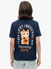 Superdry Blue Workwear Embroider Pocket 100% Cotton T-Shirt - Image 2 of 3
