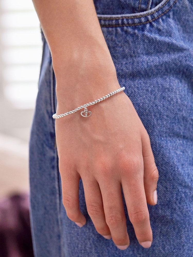 Estella Bartlett Silver Tone Double Heart Sienna Bracelet - Image 2 of 3
