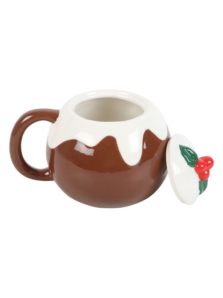 Something Different Brown and White Christmas Pudding Shaped Mug - Image 2 of 5