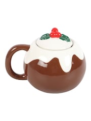 Something Different Brown and White Christmas Pudding Shaped Mug - Image 3 of 5