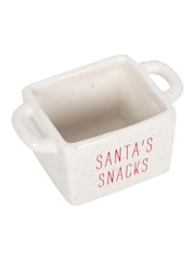 Something Different White Set of 3 Ceramic Christmas Snack Bowls - Image 3 of 4