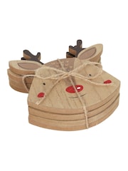 Something Different Set of 4 Brown Reindeer Christmas Coasters - Image 2 of 3