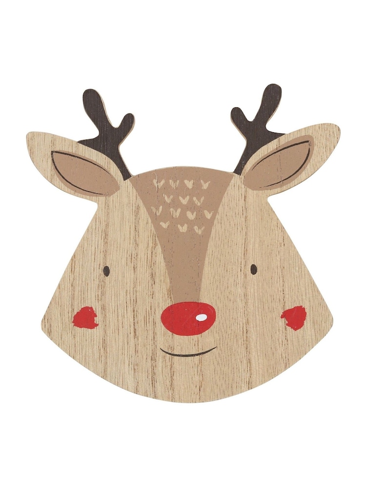 Something Different Set of 4 Brown Reindeer Christmas Coasters - Image 3 of 3